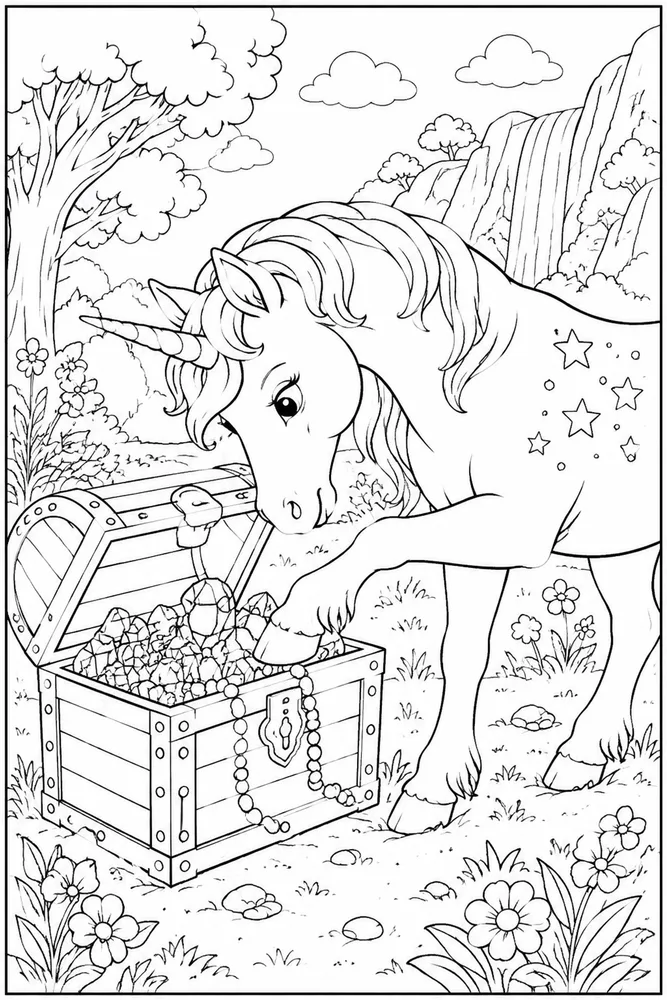 Unicorn Head Unicorn head activity scene coloring page