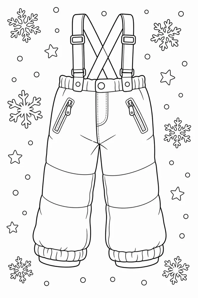 Winter Clothes Snow Pants coloring page