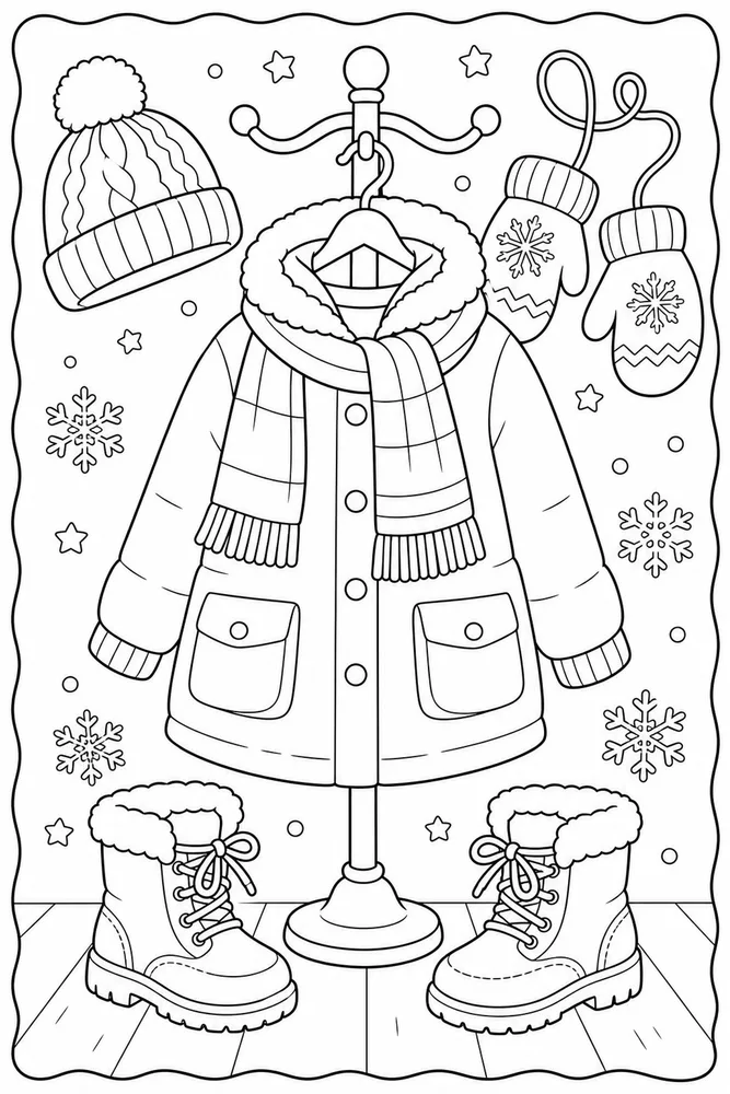 Winter Clothes Winter Outfit coloring page