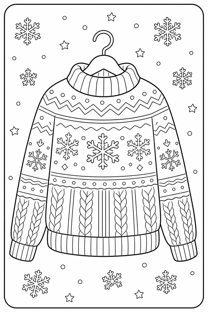 Winter Clothes Winter Sweater coloring page