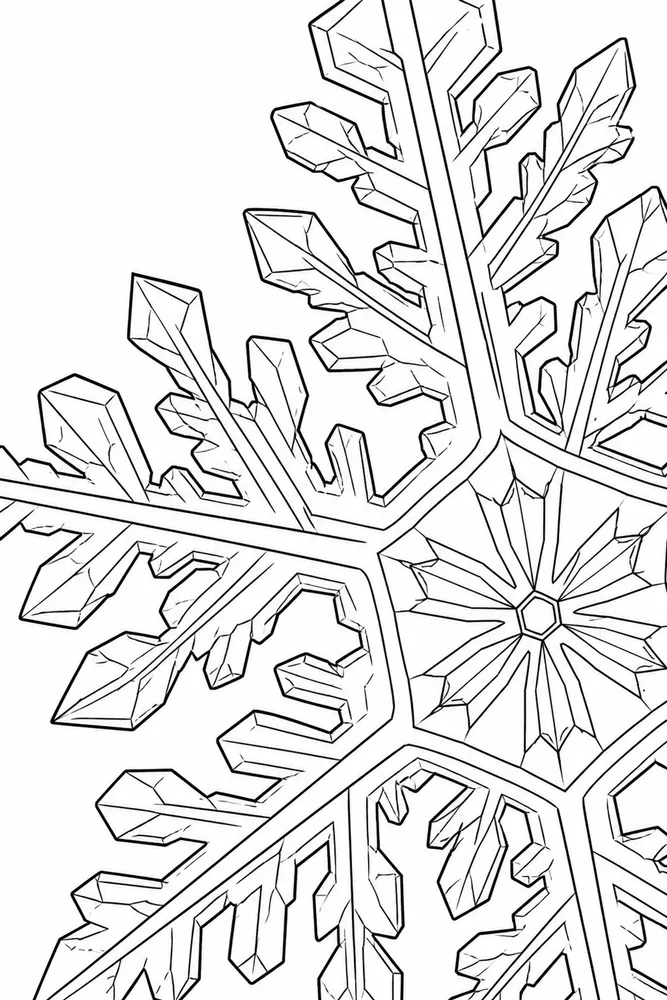 Winter Snowflake Winter snowflake close up detail coloring page