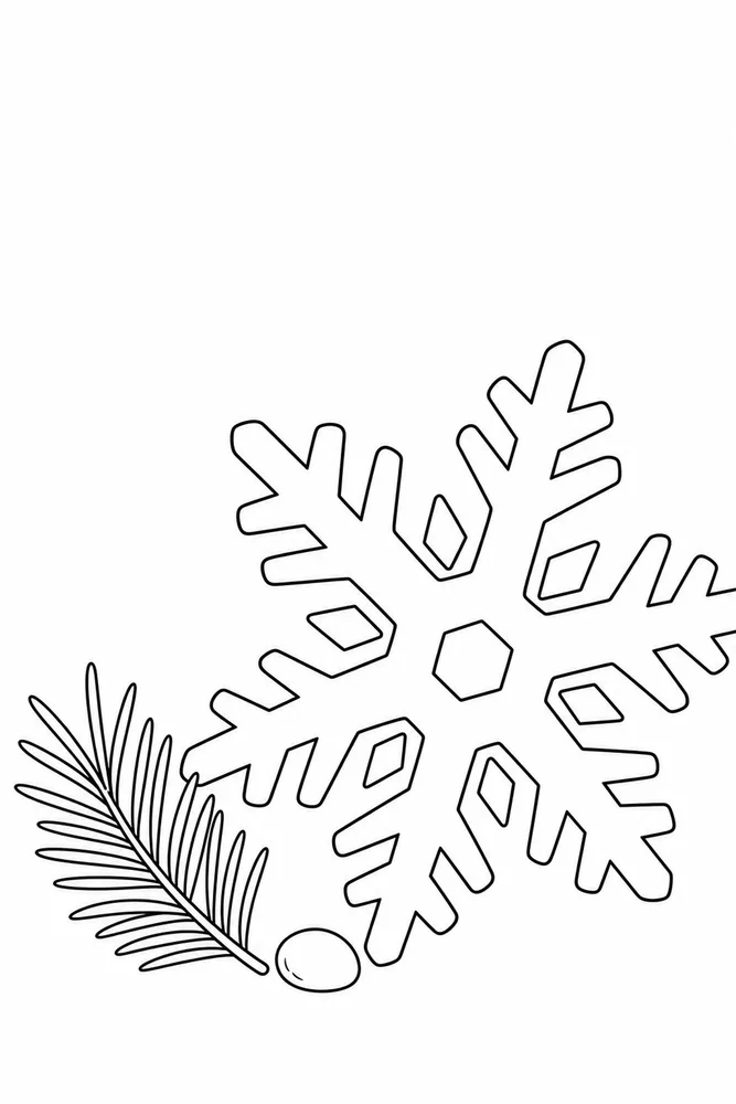 Winter Snowflake Winter snowflake easy beginner page coloring page