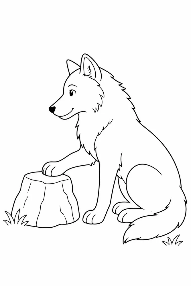 Gray Wolf Gray wolf easy beginner page coloring page